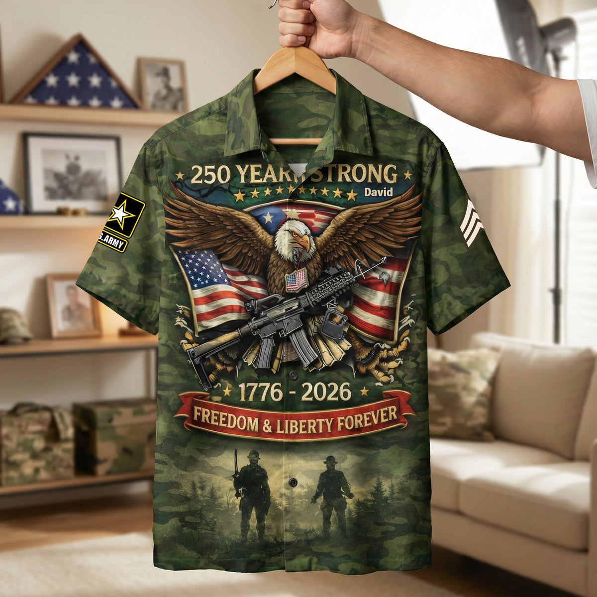 Proud American Veteran - Celebrated America 250th Anniversary Hawaiian Shirt - Personalized Gifts For Veterans 01toqn080426-Homacus