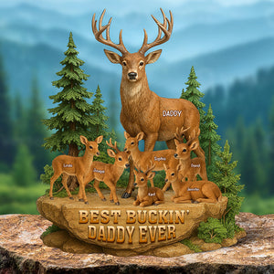 Festive Buck Family Plaque – Custom Christmas Gifts For Outdoor-Loving Dad 03naqn150425-Homacus