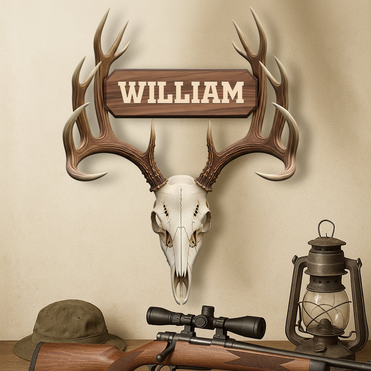 Deer Head Sculpture Wood Sign - Personalized Gifts For Hunting Lovers 05NALU100625-Homacus