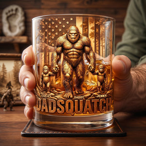 Wild Dad Energy Round Glass - Personalized Gifts For Dads 04NATN010526-Homacus