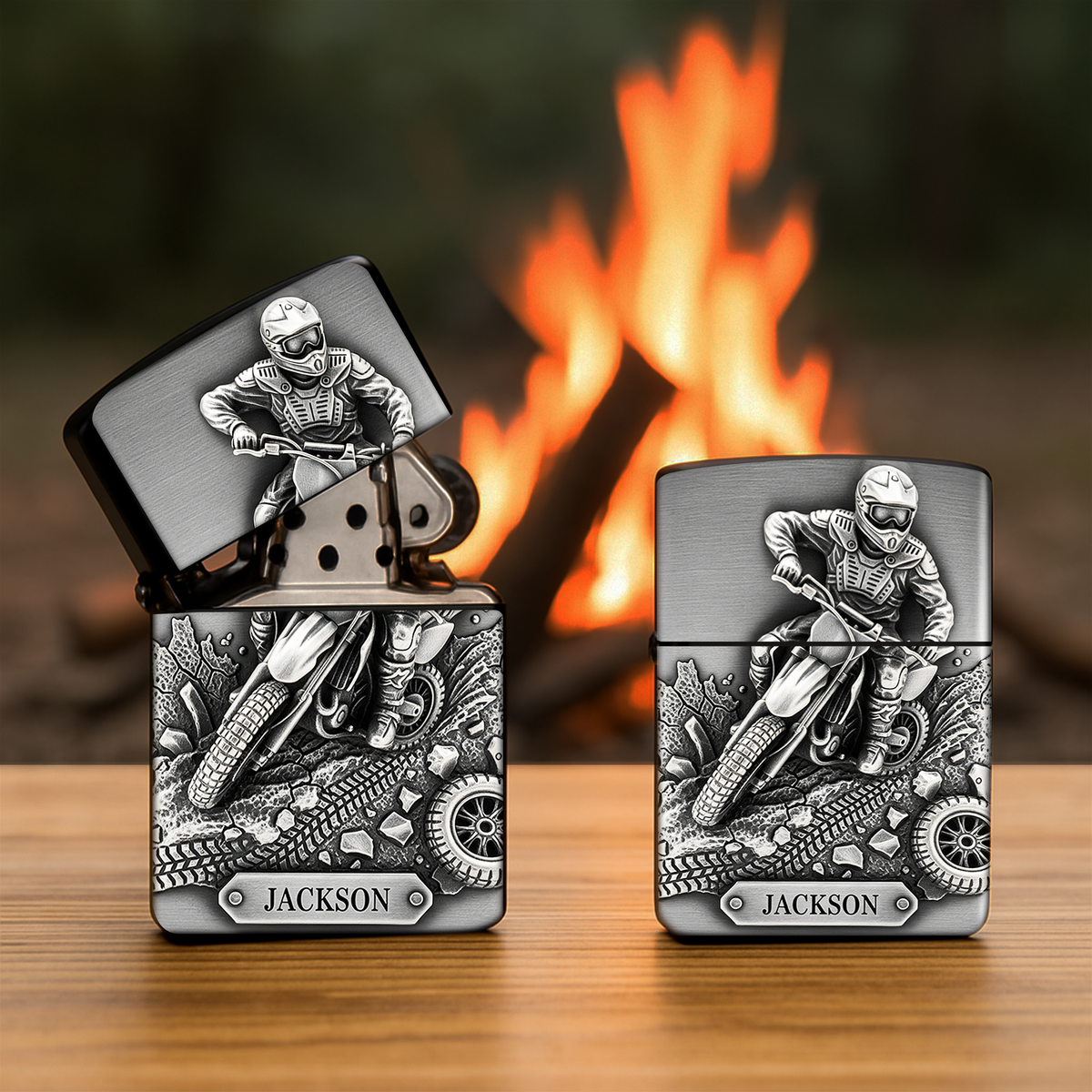 Mud Trail Rider Lighter - Personalized Gift For Motorcross Lovers-Homacus
