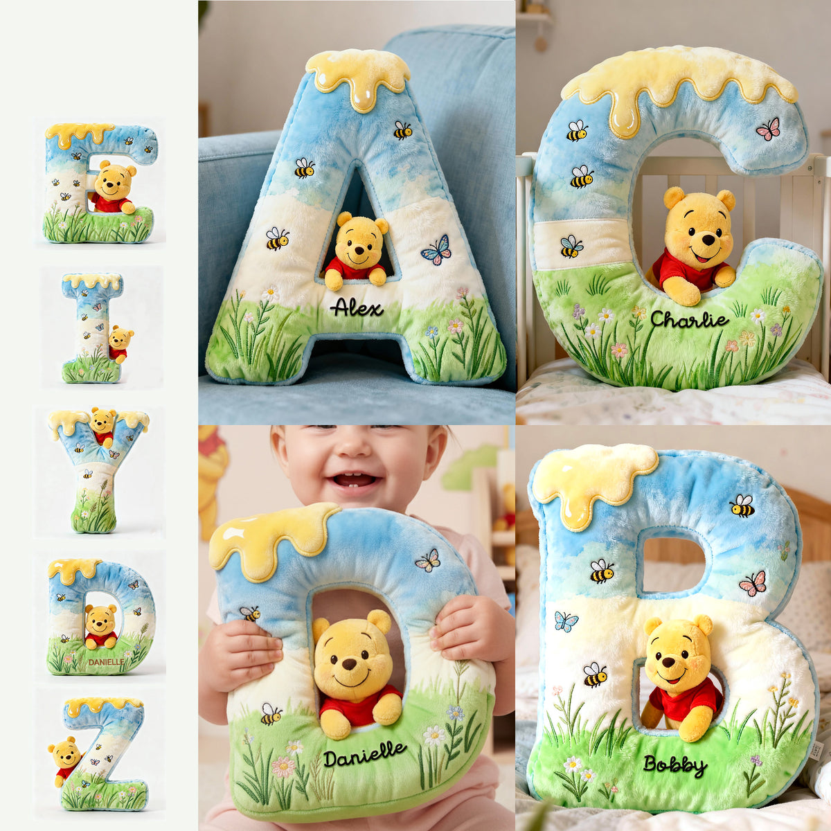 Cute Initial Letter Alphabet Custom Shape Pillow, Personalized Gifts For Kids 03qhmg181125-Homacus