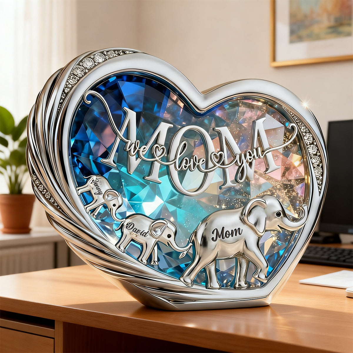 Follow Elephant Mom Acrylic Plaque, Personalized Gift For Mom 04qhtn070226-Homacus