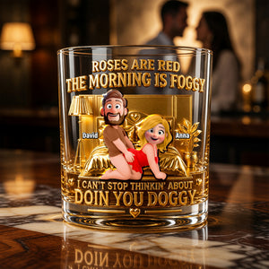 Cheeky Couple Round Glass - Personalized Gifts For Couple 03NAQN020626-Homacus