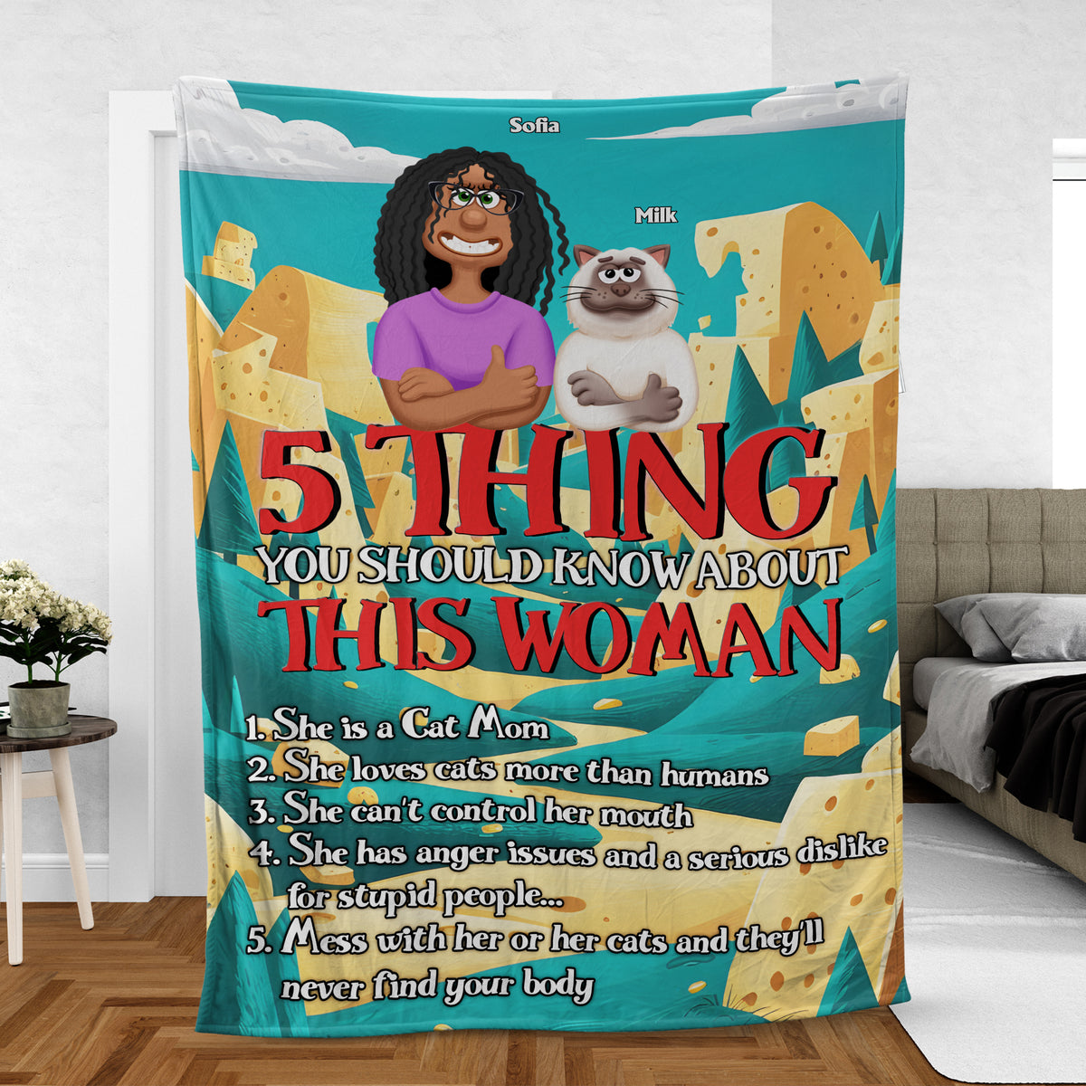 Personalized Gifts For Cat Mom Blanket Cat Lovers 04XQMH270225PA-Homacus