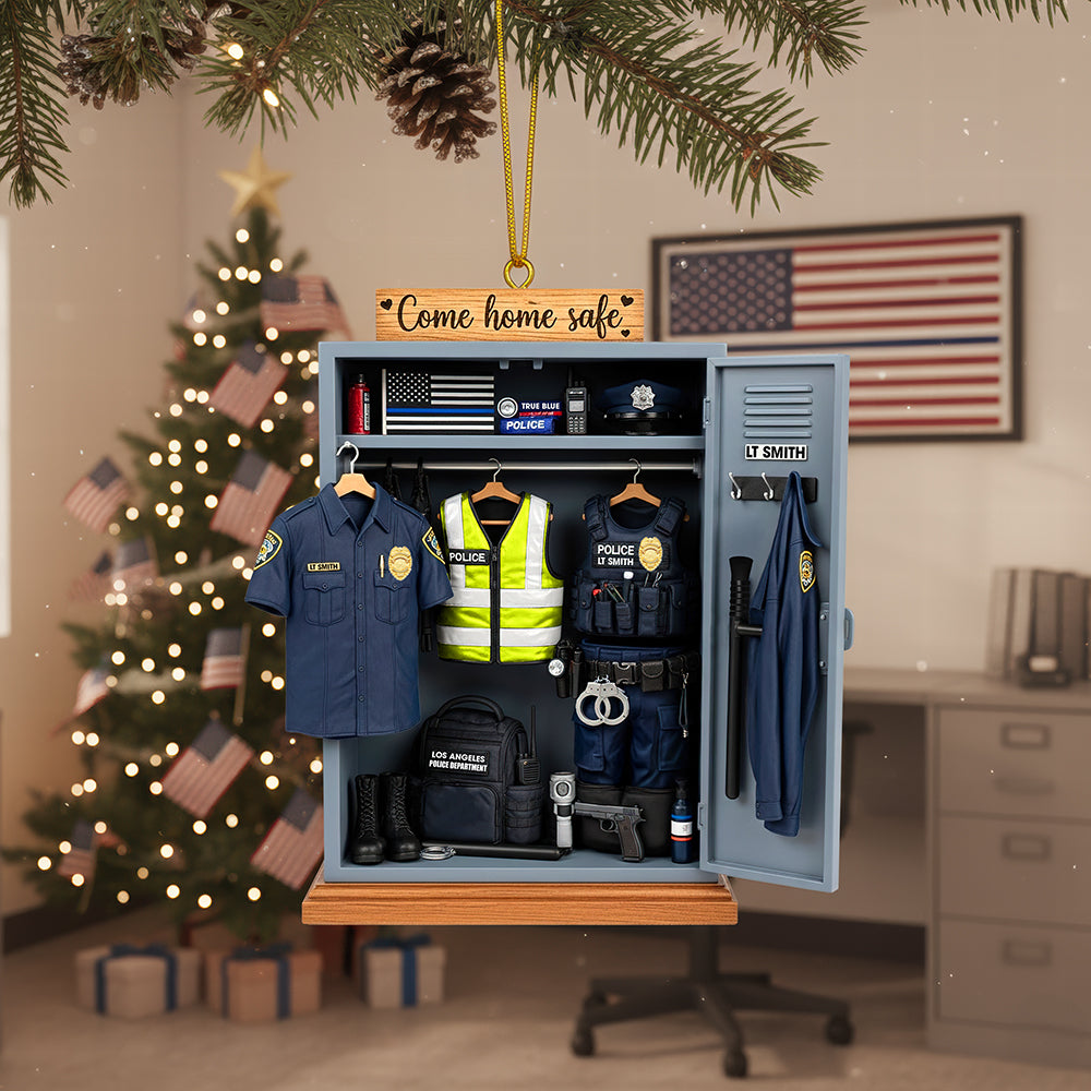 Police Locker Acrylic Ornament - Personalized Christmas Gifts For Officers 06qhqn040925-Homacus