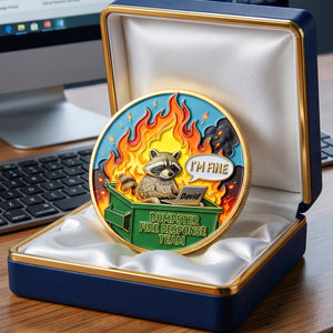 Funny Raccoon Dumpster Printed Metal Coin - Personalized Gifts For Office Workers 05naqn030326-Homacus