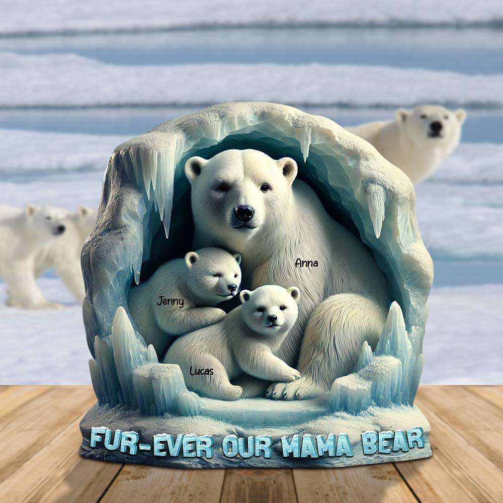 Personalized Gifts For Mom Acrylic Plaque, Polar Bear 02QHTN030425-Homacus