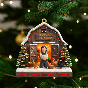 Personalized Gifts For Farmers Christmas Chicken Coop Ornament 01natn180925-Homacus