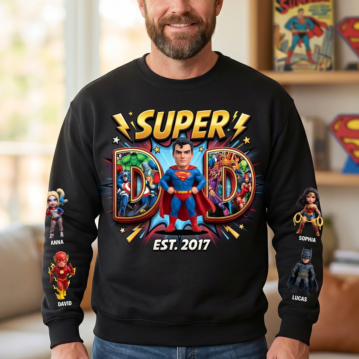 Dad’s Power Crew 3D Shirt - Personalized Gifts For Dads 03NATN180526-Homacus