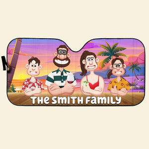 Personalized Gifts For Family Windshield Sunshade 05xqqn210125pa Summer Vacation-Homacus