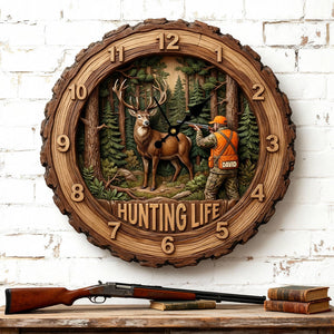 Personalized Gifts For Hunters Acrylic Hanging Wall Clock 03HUTN231225-Homacus