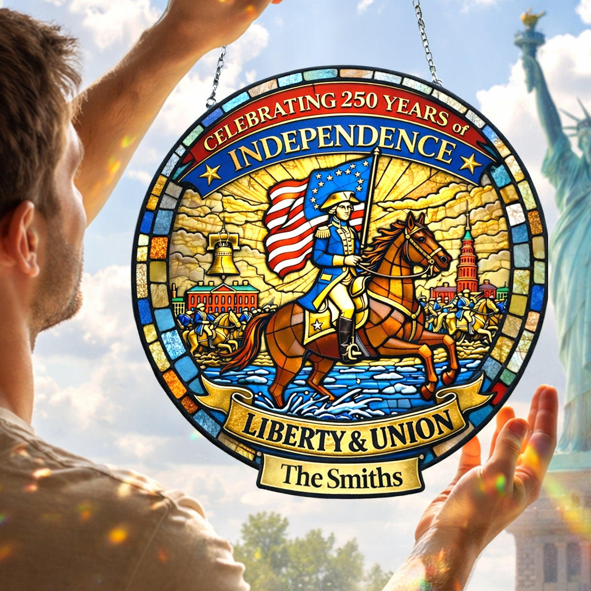 America 250th Anniversary Suncatcher - Personalized Gifts 05tylu040326