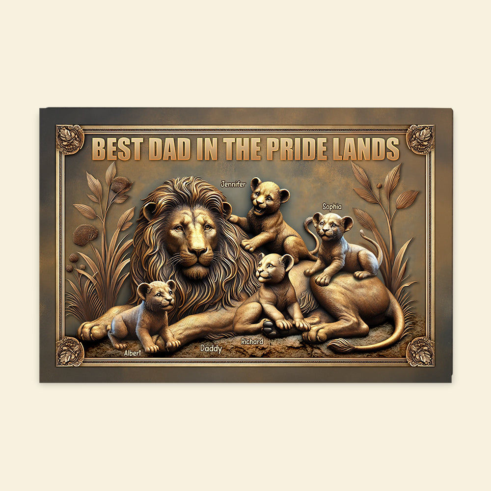 Lion Dad Metal Sign - Personalized Gifts For Dad 02naqn290425-Homacus