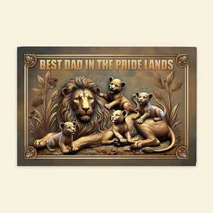 Lion Dad Metal Sign - Personalized Gifts For Dad 02naqn290425-Homacus