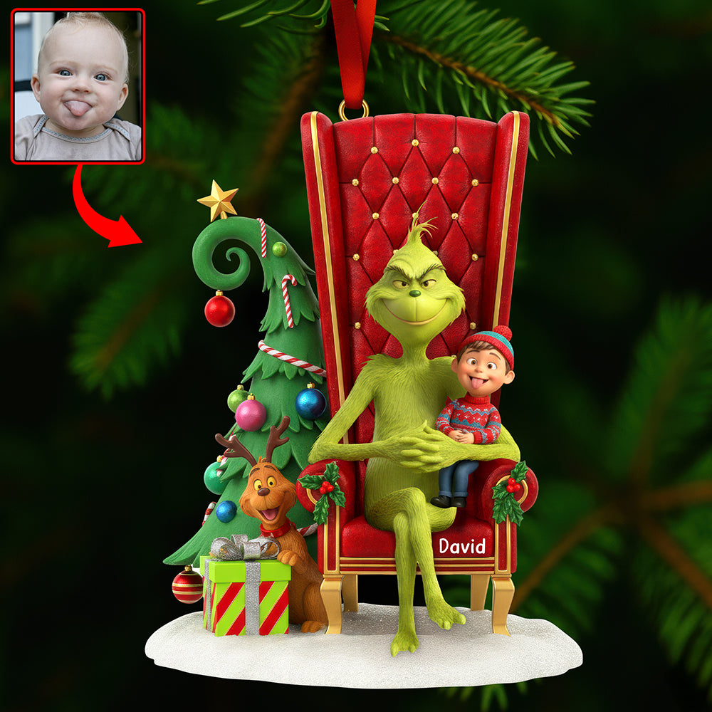Funny Green Monster Christmas Ornament - Custom Photo Gifts For Kids 03ohqn230925-Homacus