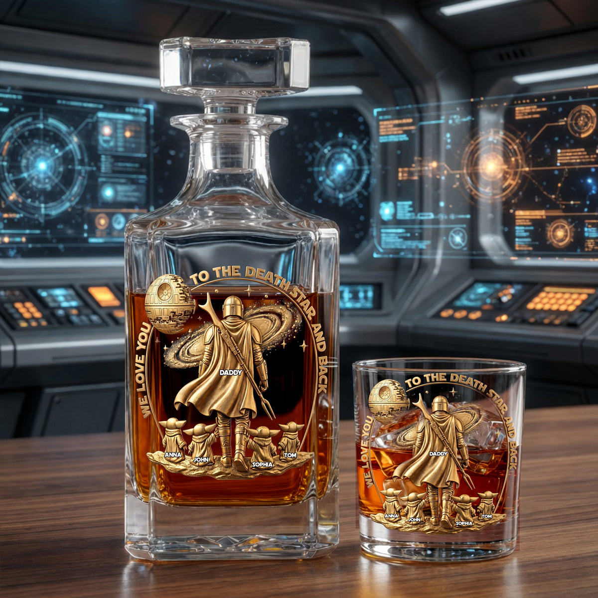 Dad We Love You Decanter Set - Personalized Father's Day Gifts 01palu080526-Homacus