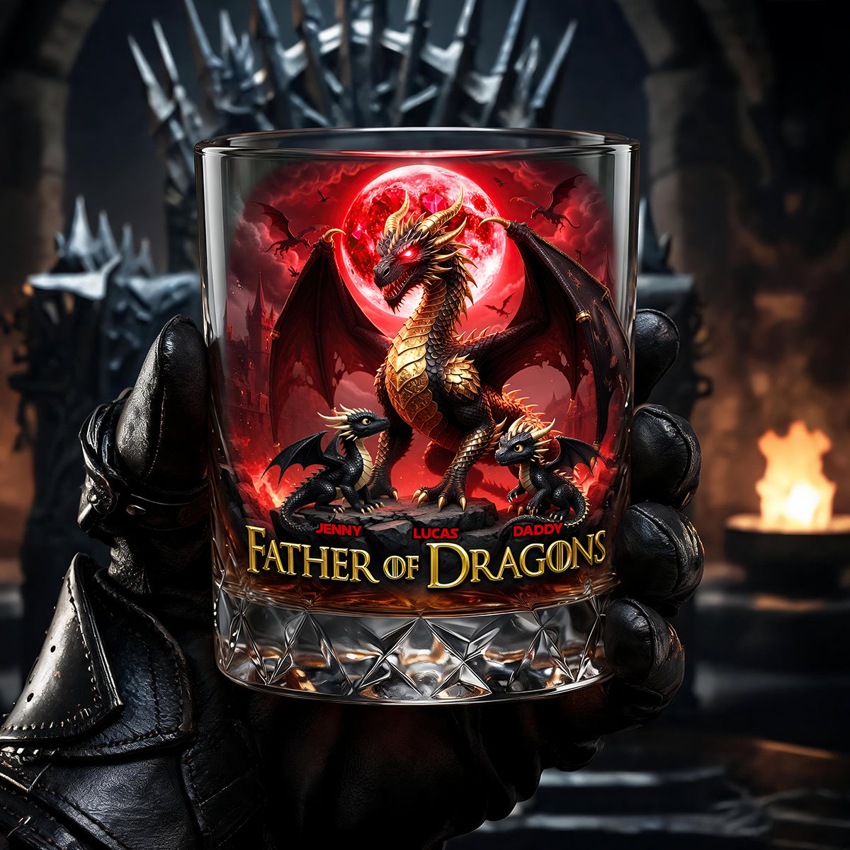 Father Of Dragons Round Glass - Personalized Gifts For Dad 04tydt210526-Homacus
