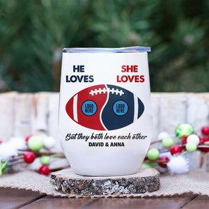 Custom Team Logo Gifts For Couple Wine Tumbler 03huti290923 Football Couple Shape-Homacus