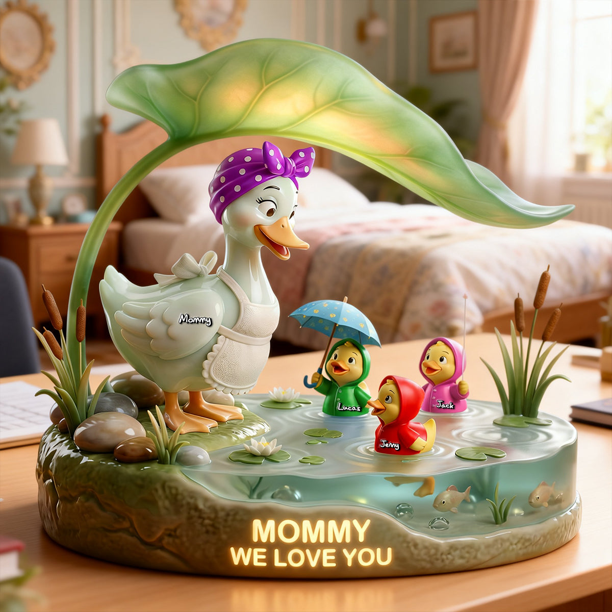 Mother Duck And Little Ducks Acrylic Light Box - Personalized Gifts For Mom 03patn280226-Homacus