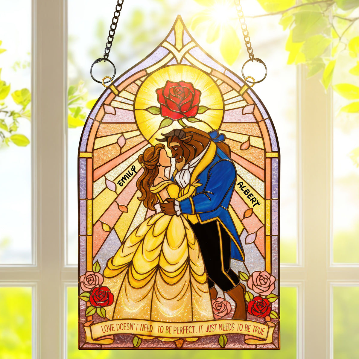 Sweet Couple Suncatcher Ornament – Personalized Gifts For Couple 06kiqn271125-Homacus