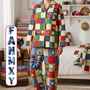 Sewing Patchwork Pajama Set - Personalized Gifts For Sewing Lovers 03pamg101225-Homacus