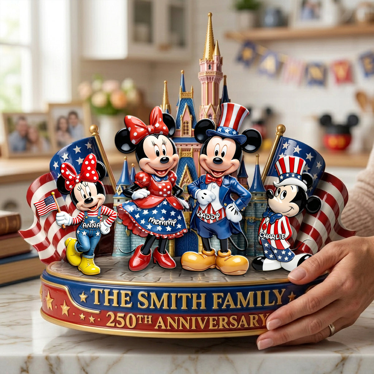 Cute Characters Celebrated America 250th Anniversary Acrylic Plaque - Personalized Gifts For Family 04tylu200326-Homacus