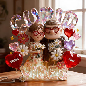 Old Couple Acrylic Light Box Personalized Gifts For Couple 06PADT210126-Homacus