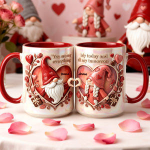 Gnome Couple Coffee Accent Mug - Personalized Gifts For Valentine Couple Coffee Mug 01PALU230126-Homacus
