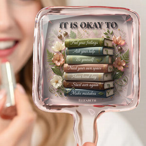 Floral Book Handheld Mirror - Personalized Gifts For Book Lovers 03PADT041225-Homacus