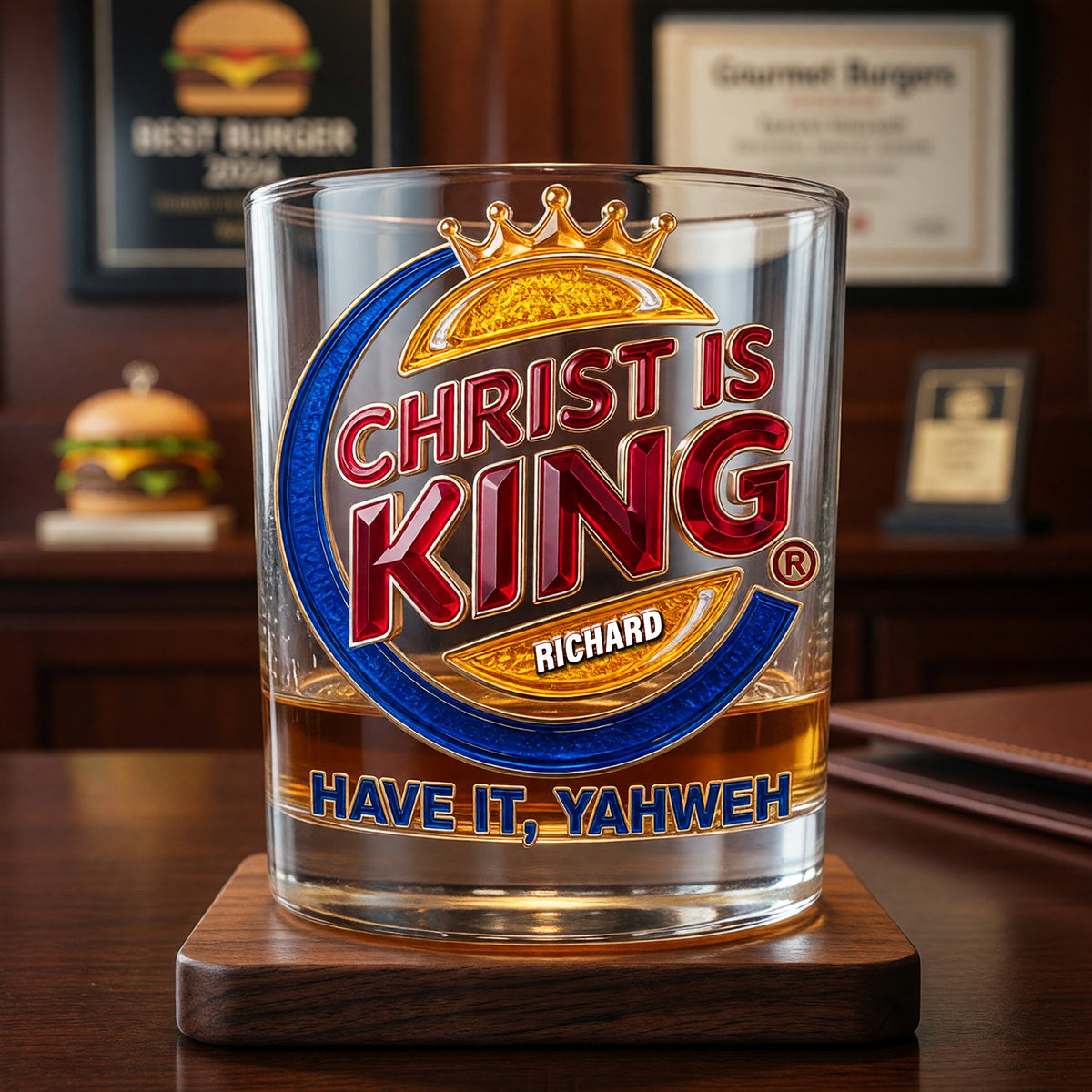 Crowned In Faith Round Glass - Personalized Gifts For Christian 05PAQN020626-Homacus