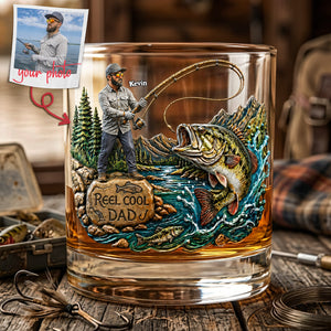 Marvelous Fishing Dad Drinking Glass - Custom Photo Gifts For Dads 03tota090526-Homacus