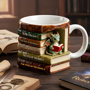 Dragon Reading Book Coffee Mug- Personalized Gifts For Book Lovers 08OHDT301225-Homacus