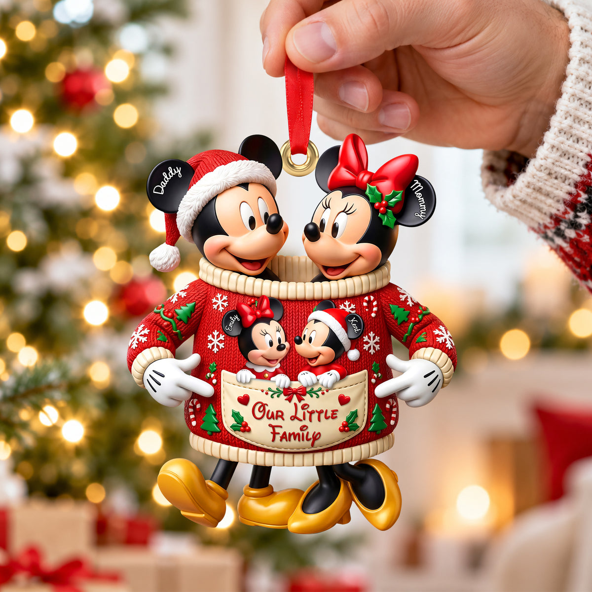 Our Little Family Merry Xmas Acrylic Ornament - Personalized Christmas Gifts For Family 05paqn180926