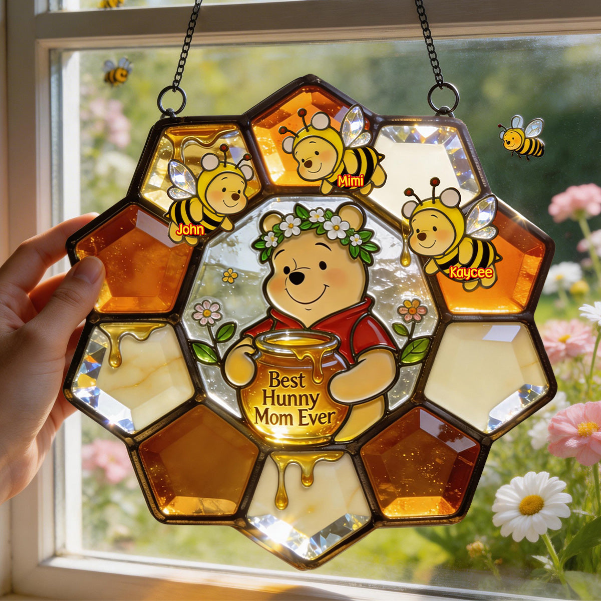 Best Hunny Mom Suncatcher - Personalized Gifts For Mom 04PGMG120326-Homacus