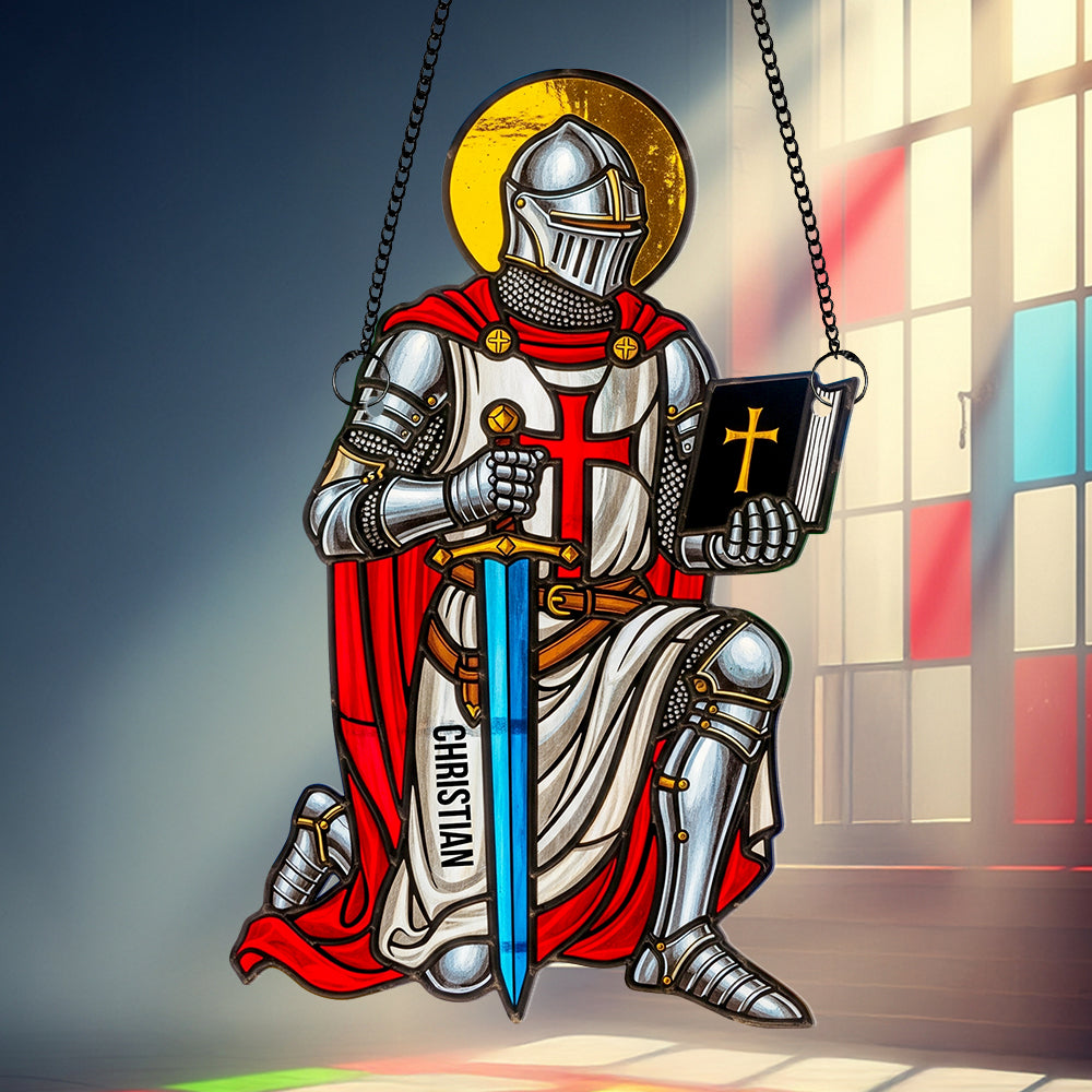 Christian Knight Suncatcher Ornament Personalized Gifts For Christian 03HUDT140725-Homacus