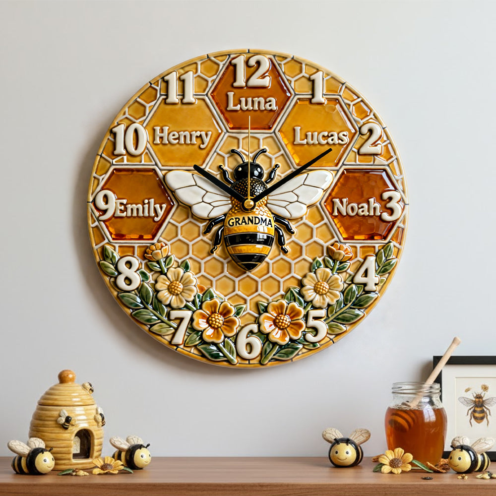 Grandma Bee Acrylic Hanging Wall Clock - Personalized Gifts For Grandma 04natn271225-Homacus