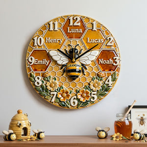 Grandma Bee Acrylic Hanging Wall Clock - Personalized Gifts For Grandma 04natn271225-Homacus