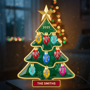 Christmas Tree Family Light Box - Personalized Gifts For Family Custom Shape Acrylic Light Box 04NADT301025-Homacus