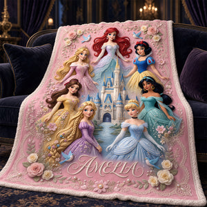 Lovely Fairy Tale Princesses Blanket - Personalized Gifts 04padt061026