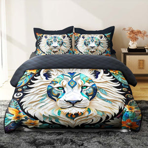 Custom Lion Quilt Bed Set 02hutn170125-Homacus
