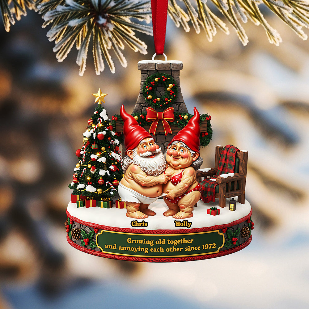 Personalized Gifts For Christmas, Gnome Couple Acrylic Ornament 04nata300925-Homacus
