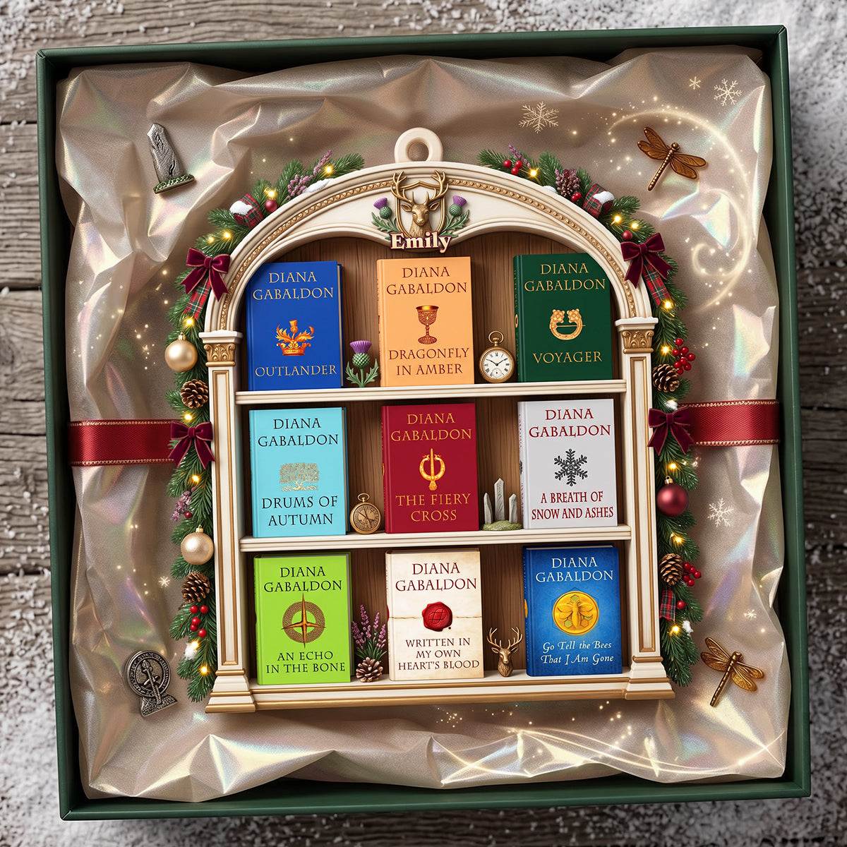 Fantasy Book Shelf Christmas Ornament - Personalized Gifts For Book Lovers 02NATA081026-Homacus