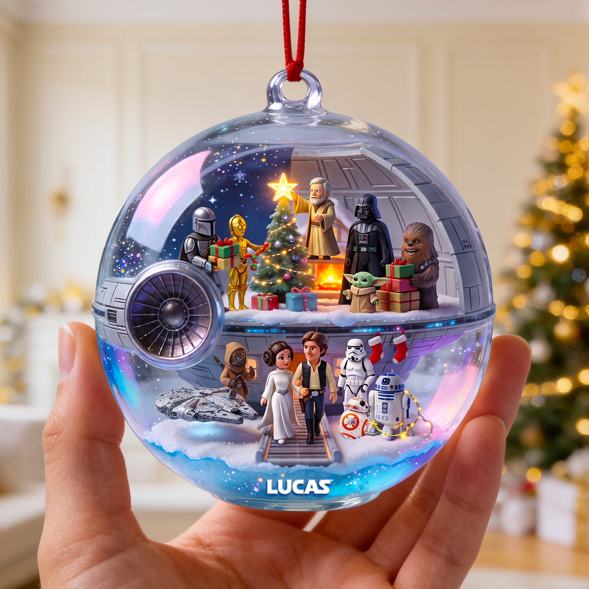 Christmas Far Away Acrylic Ornament, Personalized Gifts 03qhdt270826