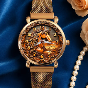 Personalized Gifts For Horse Lovers Mesh Strap Quartz Watch 05huqn230725-Homacus