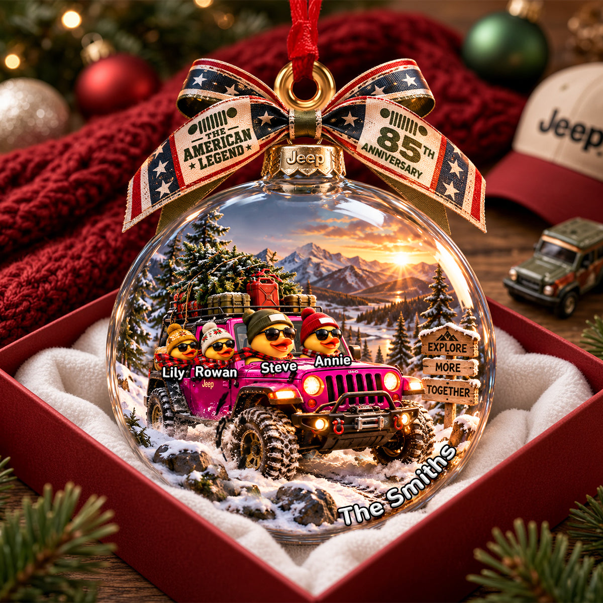 Duck Family Off-Road Lover Ornament - Personalized Gifts For Family Christmas Ornament 03QHDH021026