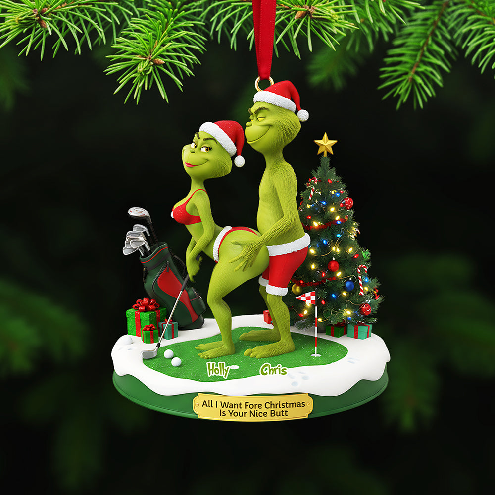 Personalized Gifts For Christmas, Golf Couple Naughty Acrylic Ornament 02ohta300925-Homacus
