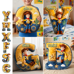 Lovely Character Initial Letter Custom Shaped Pillow - Personalized Gifts For Kids 01namg171225-Homacus