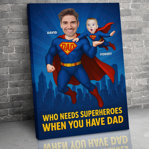 Super Dad Canvas Print - Custom Photo Gifts For Dad 02topu210525-Homacus