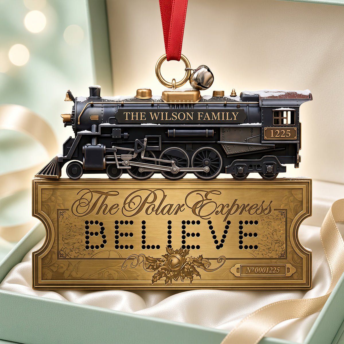 Vintage Steam Train Family Acrylic Ornament - Personalized Gifts For Family 08NADT231026-Homacus